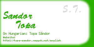 sandor topa business card